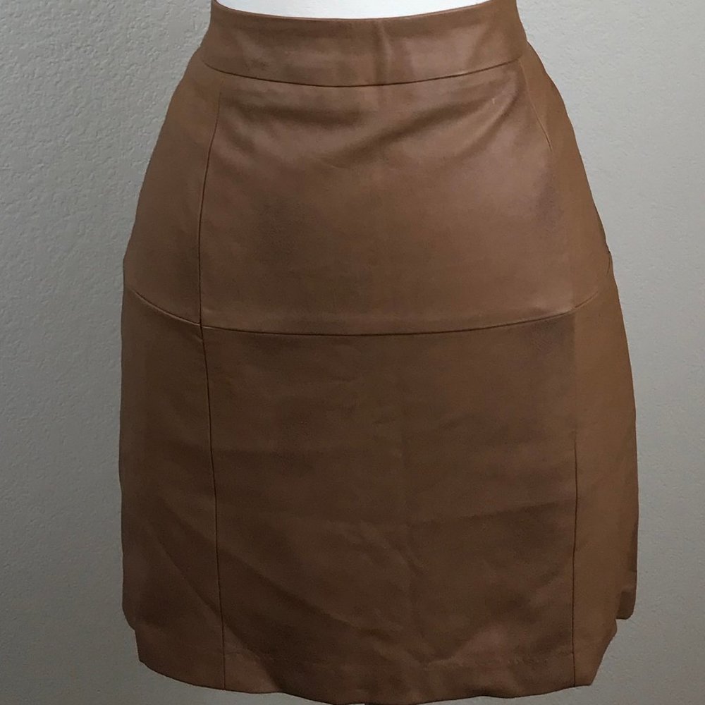 Forever 21 Faux Leather Tan Mini Skirt Medium